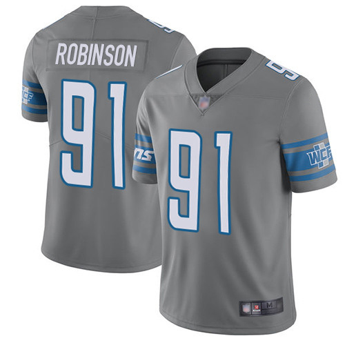 Detroit Lions Limited Steel Men Ahawn Robinson Jersey NFL Football #91 Rush Vapor Untouchable